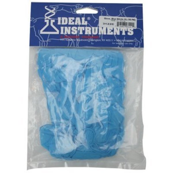 Neogenrporation Ideal, Nitrile Disposable Gloves, 4 mil Palm , Nitrile, Powder-Free, XL, 10 PK, Blue 3122